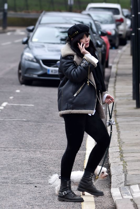 DAISY LOWE Out with Her Dog Monty in Primrose Hill 03/04/2021