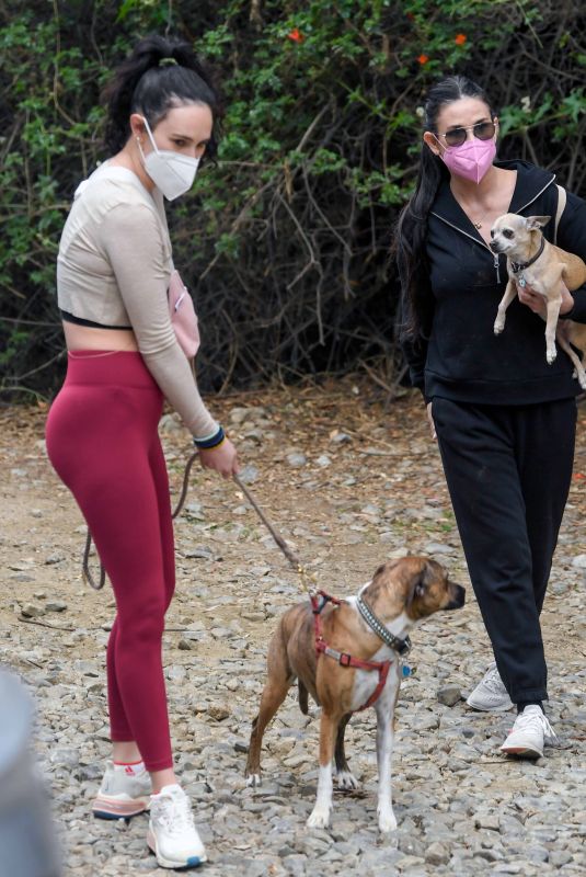 DEMI MOORE and RUMER WILLIS Out Hiking in Los Angeles 03/09/2021