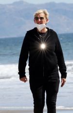 ELLEN DEGENERES Out at a Beach in Santa Barbara 03/21/2021