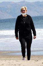 ELLEN DEGENERES Out at a Beach in Santa Barbara 03/21/2021