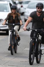 ELSA PATAKY and Chris Hemsworth Out Riding Bikes in Sydney 03/03/2021