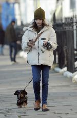 EMILIA CLARKE Out with her Dog in London 03/07/2021