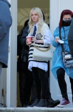 EMILY ALYN LIND and JORDAN ALEXANDER on the Set of Gossip Girl in New York 02/25/2021