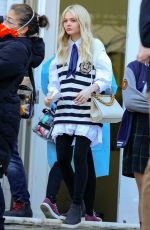EMILY ALYN LIND and JORDAN ALEXANDER on the Set of Gossip Girl in New York 02/25/2021