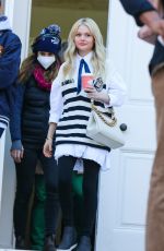 EMILY ALYN LIND and JORDAN ALEXANDER on the Set of Gossip Girl in New York 02/25/2021