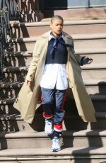 EMILY ALYN LIND and JORDAN ALEXANDER on the Set of Gossip Girl in New York 03/03/2021