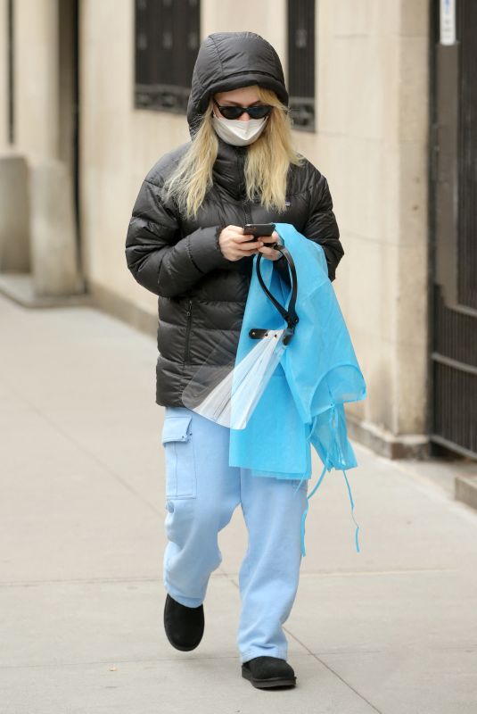 EMILY ALYN LIND Heading to Hair-and-makeup on the Set of Gossip Girl 03/16/2021