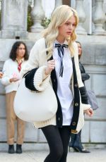 EMILY ALYN LIND, JORDAN ALEXANDER, ELI BROWN and Evan Mock on the Set of Gossip Girl 03/15/2021