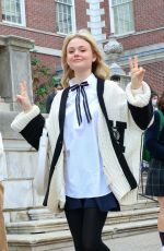 EMILY ALYN LIND, JORDAN ALEXANDER, ELI BROWN and Evan Mock on the Set of Gossip Girl 03/15/2021