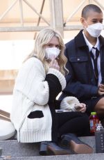 EMILY ALYN LIND, JORDAN ALEXANDER, ZION MORENO and SAVANNAH LEE SMITH on the Set of Gossip Girl in New York 03/09/2021