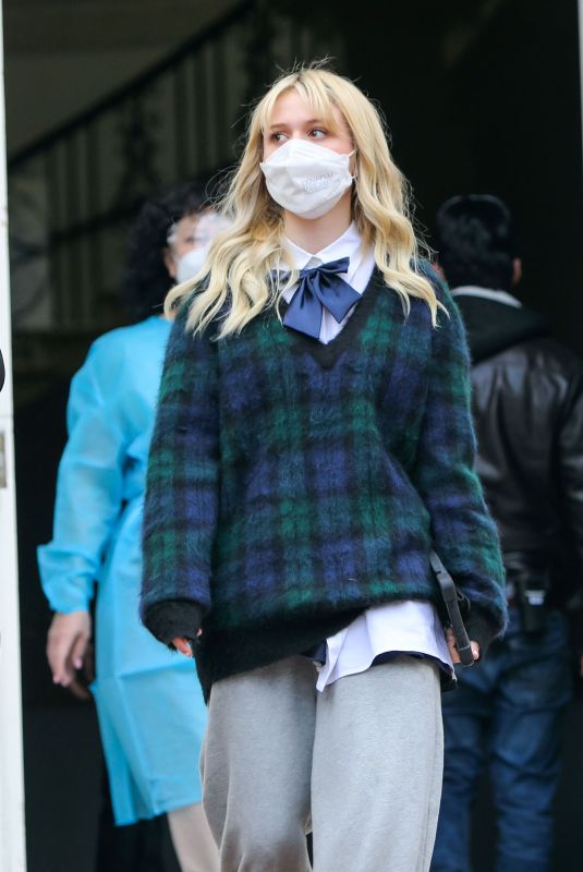 EMILY ALYN LIND on the Set of Gossip Girl 03/11/2021