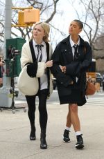 EMILY ALYN LIND on the Set of Gossip Girl in New York 03/15/2021