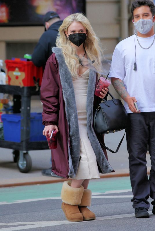 EMILY ALYN LIND on the Set of Gossip Girl in New York 03/23/2021
