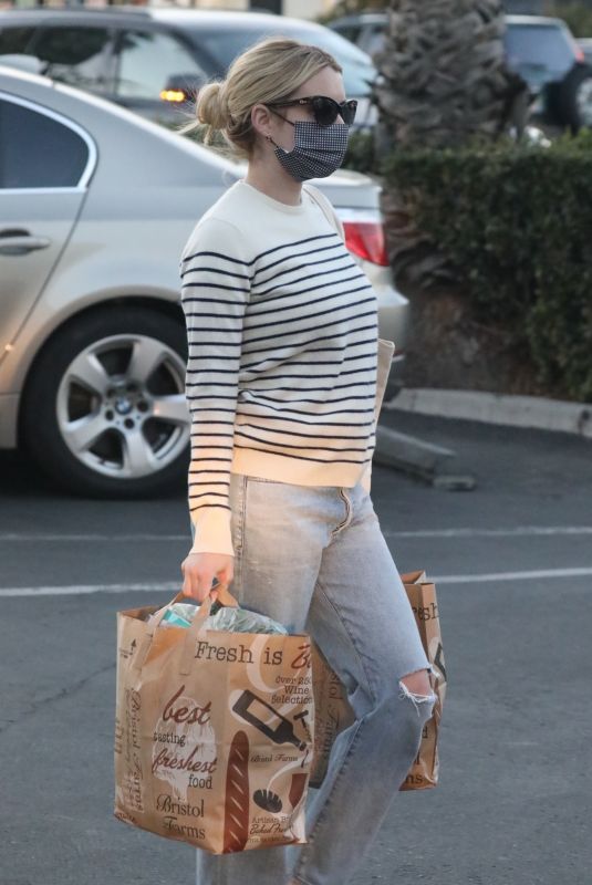 EMMA ROBERTS Out Shopping at Bristol Farms in Beverly Hills 03/01/2021