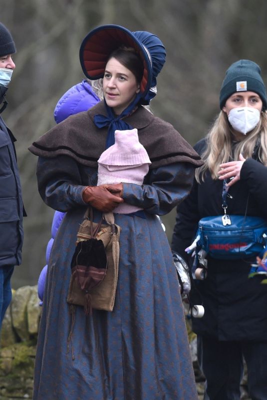 GEMMA WHELAN on the Set of Gentleman Jack Series 2 in Leeds 03/02/2021