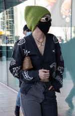 GIGI HADID Arrives at Versace Office in Milan 02/28/2021