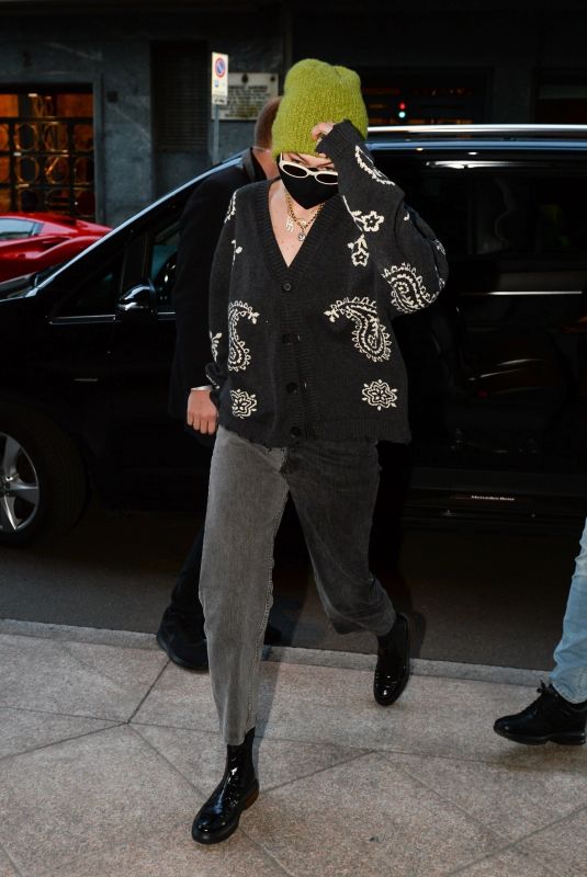 GIGI HADID Arrrives at Her Hotel in Milan 02/28/2021