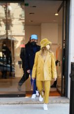HAILEY and Justin BIEBER Leaves Bottega Store in Paris 02/28/2021