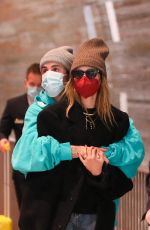 HAILEY and Justin BIEBER at Roissy CDG Airport in Paris 03/03/2021