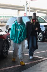 HAILEY and Justin BIEBER at Roissy CDG Airport in Paris 03/03/2021