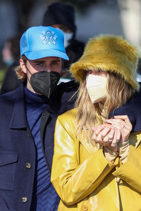 HAILEY and Justin BIEBER Out in Paris 02/28/2021