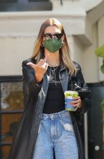 HAILEY BIEBER at a Hair Salon in West Hollywood 03/29/2021