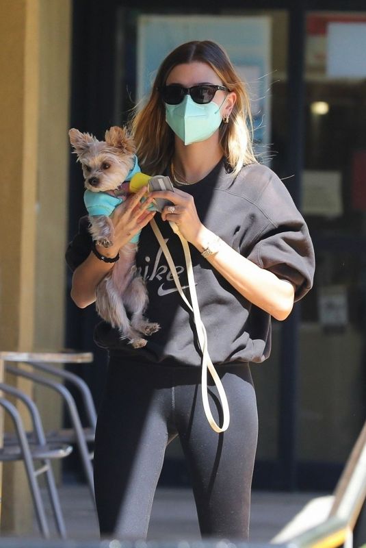 HAILEY BIEBER Out with Her Dog in Los Angeles 03/05/2021