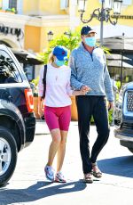 HAYLEY ROBERTS and David Hasselhoff at Le Pain Quotidien in Calabasas 03/20/2021