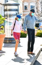 HAYLEY ROBERTS and David Hasselhoff at Le Pain Quotidien in Calabasas 03/20/2021