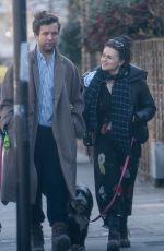 HELENA BONHAM CARTER abd Rye Dag Holmboe Out with Their Dogs in London 03/22/2021
