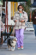 HELENA CHRISTENSEN Out with her Dog in New York 03/03/2021