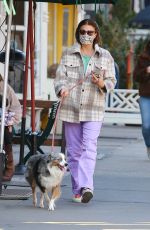 HELENA CHRISTENSEN Out with her Dog in New York 03/03/2021