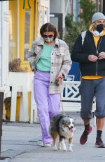 HELENA CHRISTENSEN Out with her Dog in New York 03/03/2021