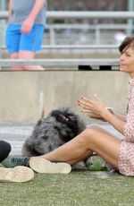 HELENA CHRISTENSEN Out with Her Dog in New York 03/2/2021