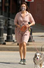HELENA CHRISTENSEN Out with Her Dog in New York 03/2/2021