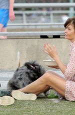 HELENA CHRISTENSEN Out with Her Dog in New York 03/2/2021