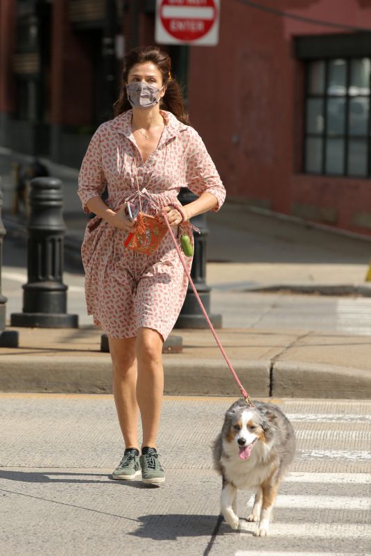 HELENA CHRISTENSEN Out with Her Dog in New York 03/2/2021