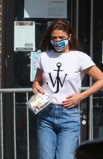 HELENA CHRISTENSEN Out with Her Dog in New York 03/27/2021