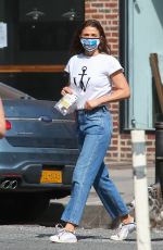 HELENA CHRISTENSEN Out with Her Dog in New York 03/27/2021
