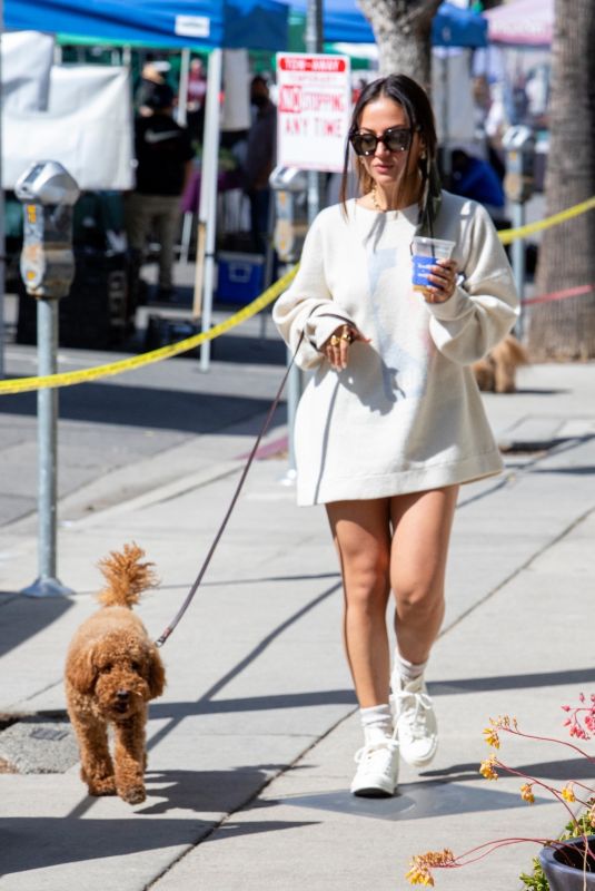 INANNA SARKIS Out with Her Dog in Studio City 02/28/2021