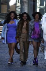 INDYA MOORE, HAILIE SAHAR, MJ RODRIGUEZ and DOMINIQUE JACKSON on the Set of Pose in New York 03/15/2021
