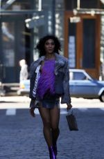 INDYA MOORE, HAILIE SAHAR, MJ RODRIGUEZ and DOMINIQUE JACKSON on the Set of Pose in New York 03/15/2021