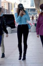 IRINA SHAYK Arrives at Fitting for Versace Show in Milan 02/28/2021