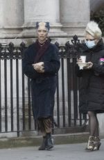IRIS LAW and MAISIE WILLIAMS on the Set of Danny Boyle