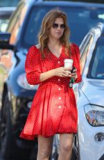 ISLA FISHER in a Red Dress Out for Coffee in Sydney 03/28/2021