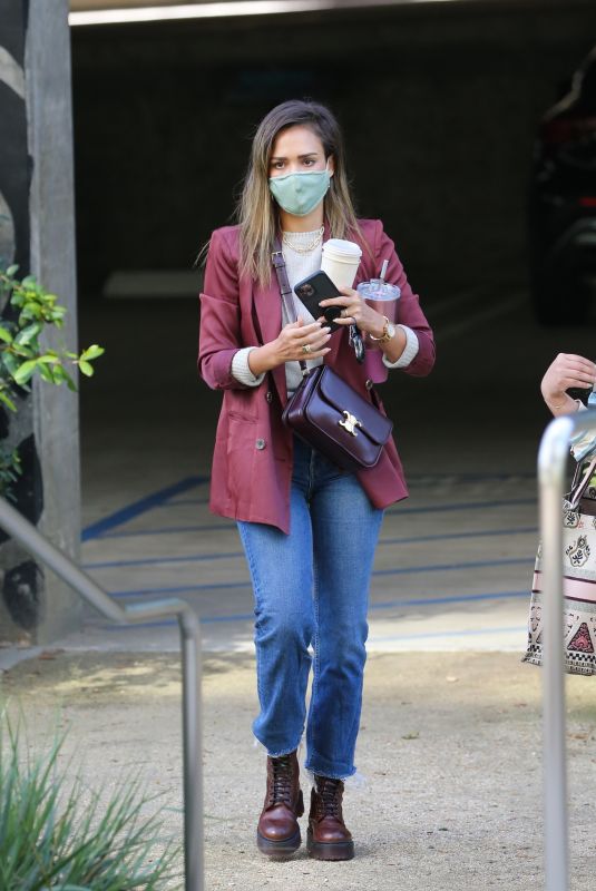 JESSICA ALBA Arrives at a Business Meeting in Santa Monica 03/23/2021