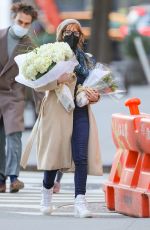 JESSICA CHASTAIN Out Buying Flowers in New York 03/14/22021
