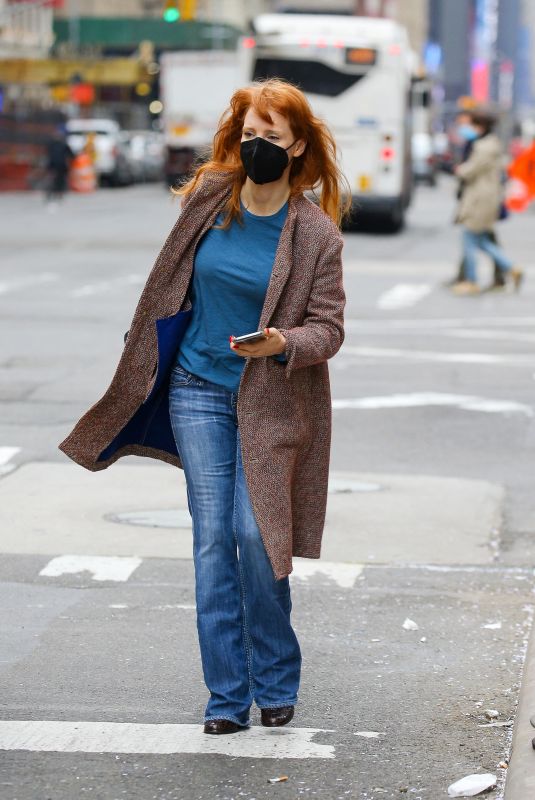 JESSICA CHASTAIN Out on Her 44th Birthday in New York 03/24/2021