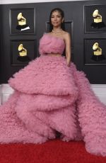 JHENE AIKO at 2021 Grammy Awards in Los Angeles 03/14/2021