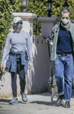 JODIE FOSTER and Alexandra Hedison Out with Their Dog in Santa Monica 03/23/2021